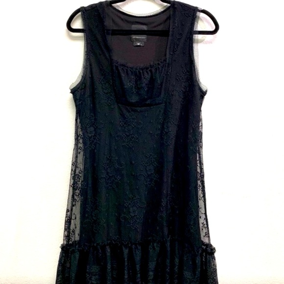 ANTHROPOLOGIE Dress Sleeveless Lace Black Size M - Picture 1 of 12